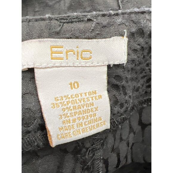 Eric Women Black Textured Jeans Size 10 - Picture 9 of 10